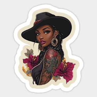 Black Cowgirl Sticker